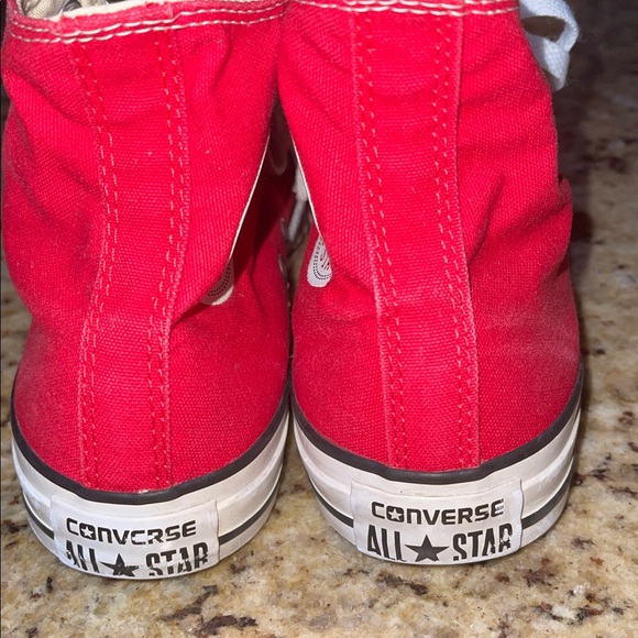 Red High-Top Converse - Picture 3 of 10